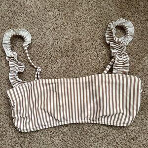 Abercrombie ruffle striped Bikini top